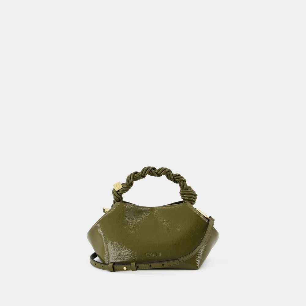 Ganni Kleine Patent Crossbody Tas Groen Green Dames