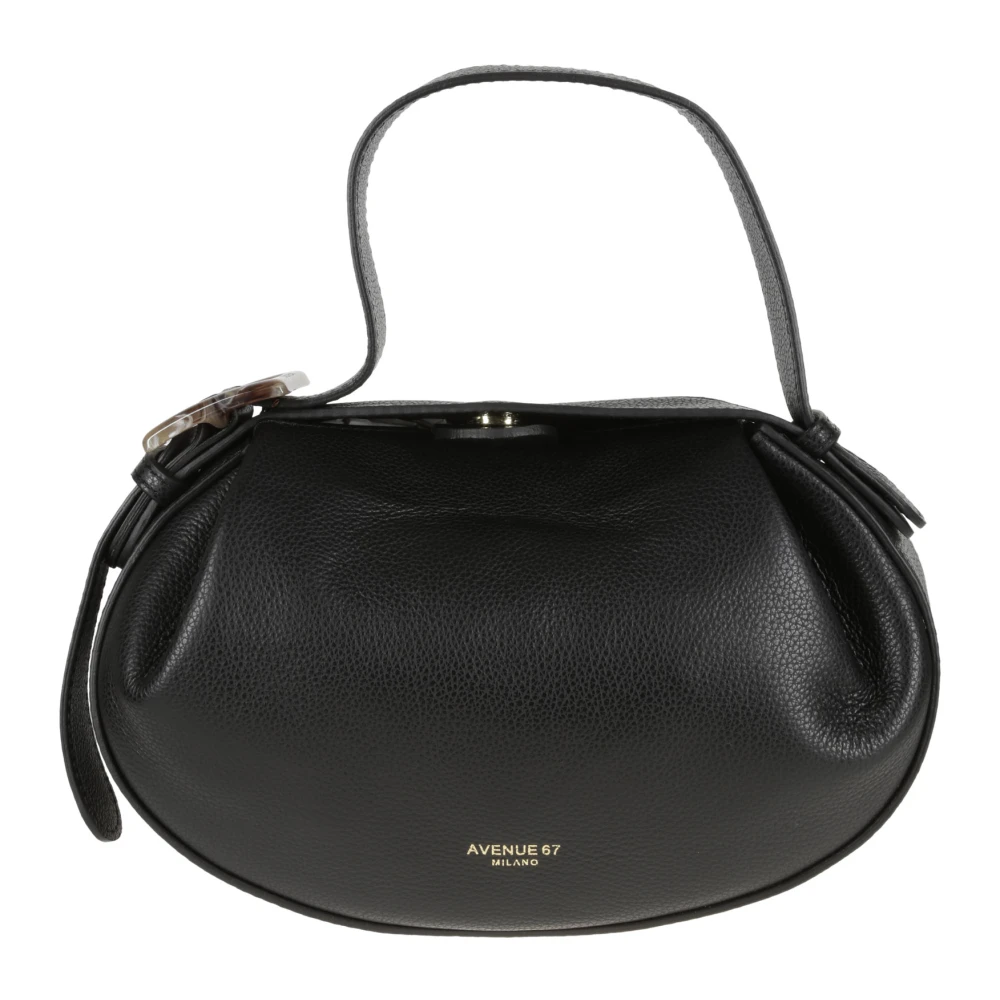 Avenue 67 Elegante Monica Leren Hobo Tas Black Dames