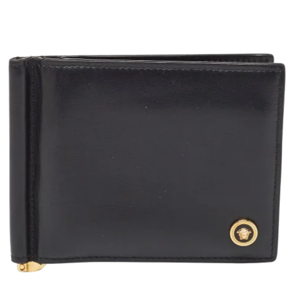 Versace Pre-owned Leather wallets Black Heren