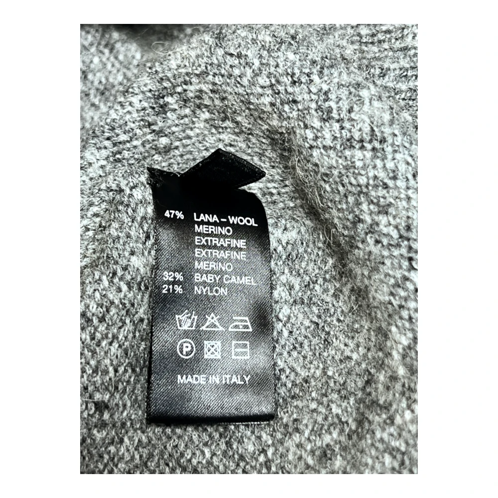 Roberto Collina Merino Baby-Kameel Coltrui Trui Grijs Gray Heren