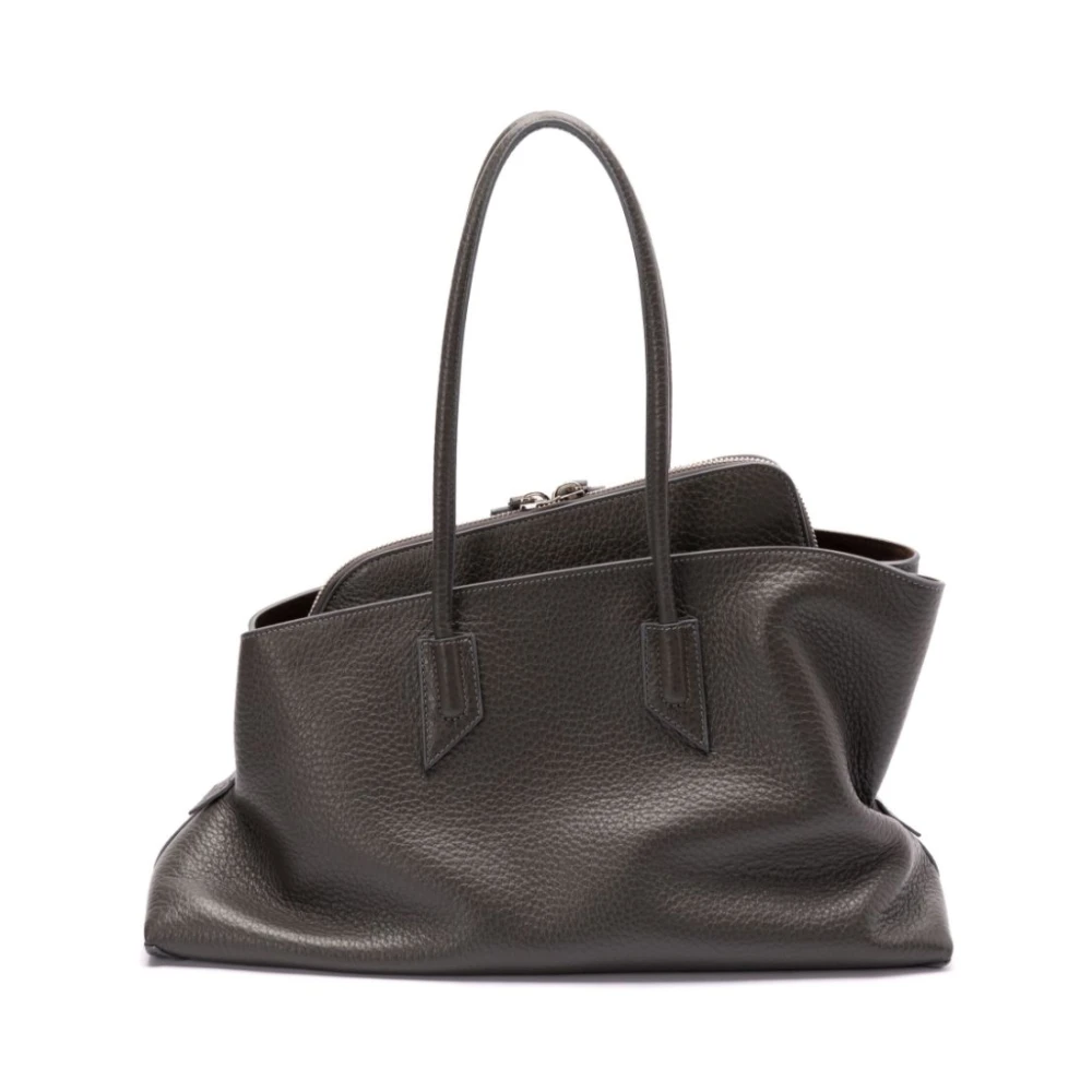 The Attico Grijze Tweewegrits Top Handvat Tas Gray Dames