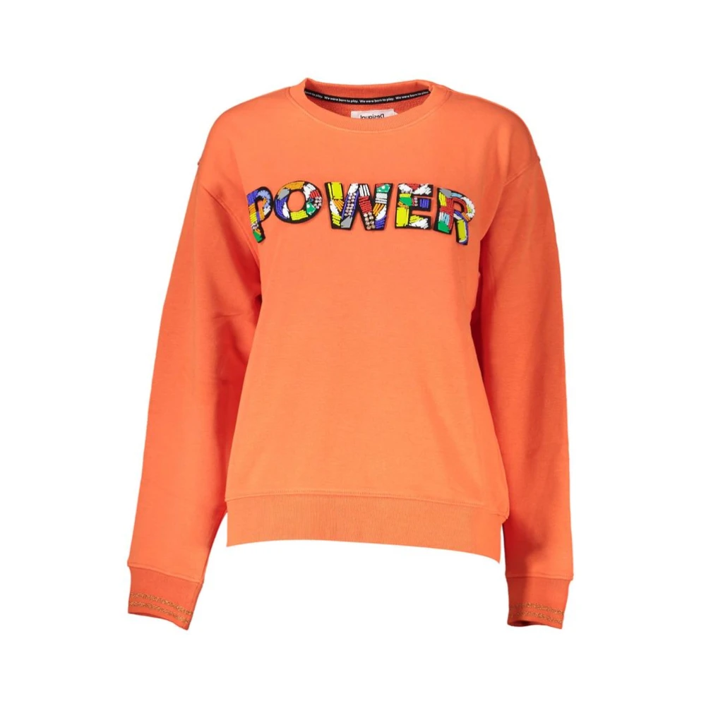 Desigual Orange Sweatshirts, Female, 2XL, Cotton Sweatshirt