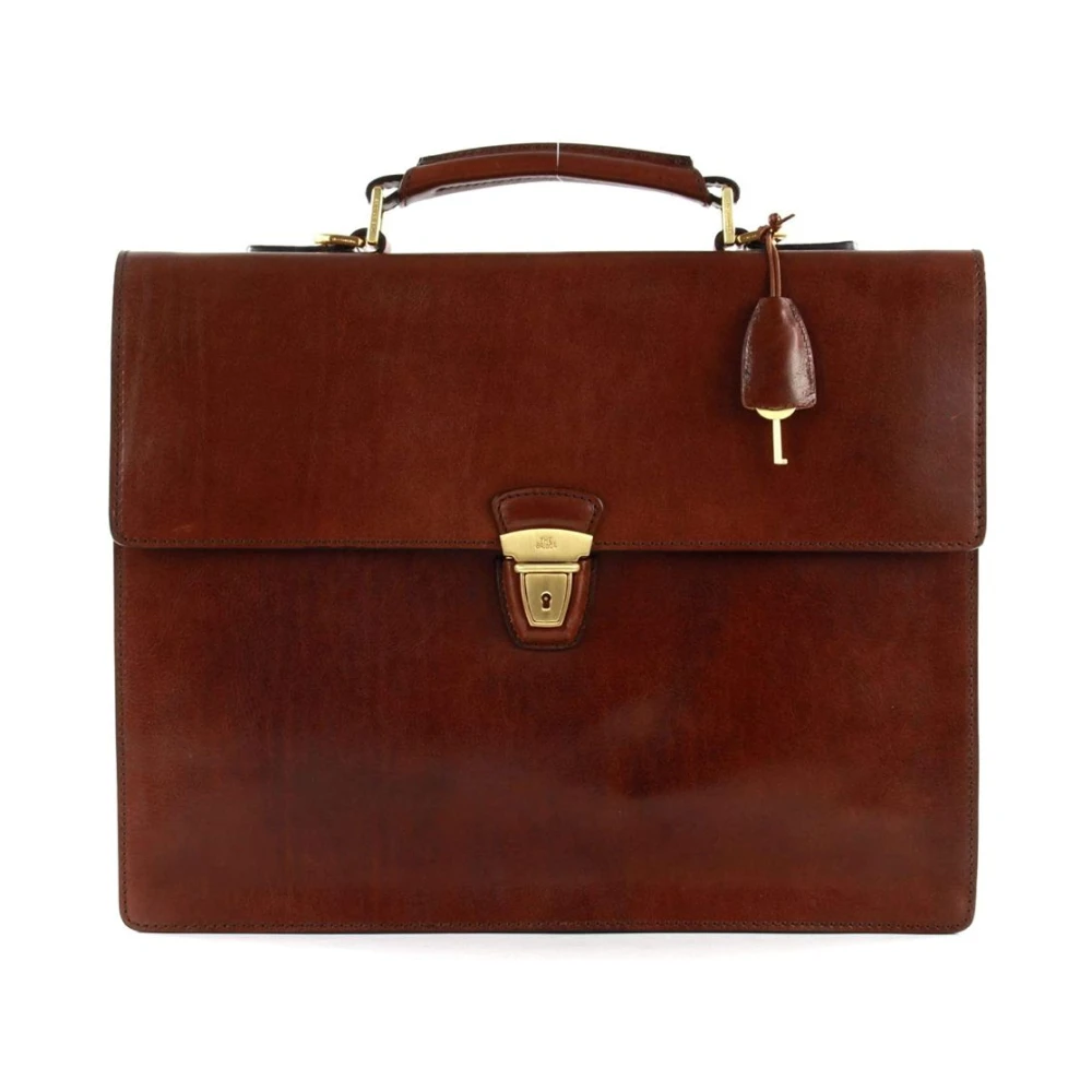 The Bridge Unisex Braun Leder Laptop Tasche