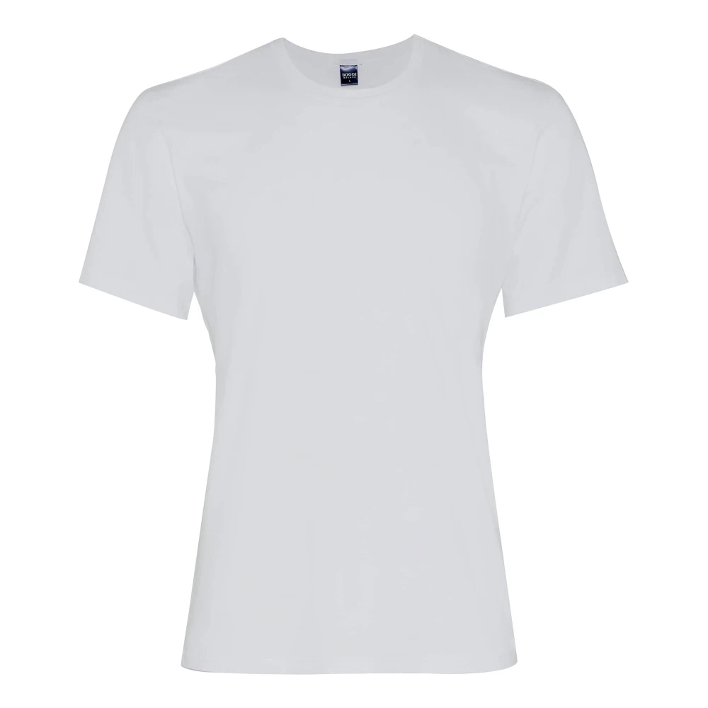 Boggi Milano T-shirt i stretch-bomull Jersey White, Herr