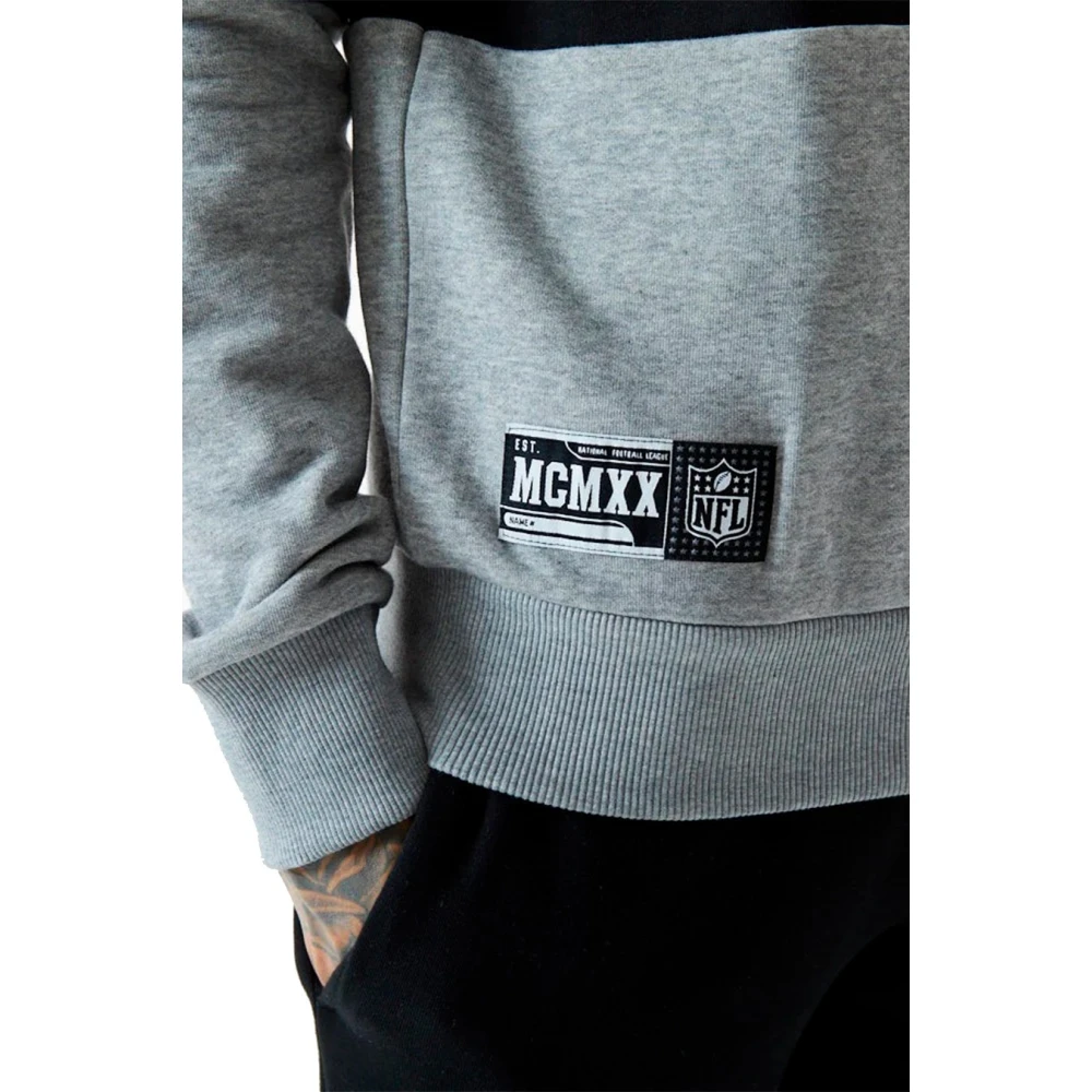 new era Zwarte Raiders Contrast Panel Hoodie Black Heren