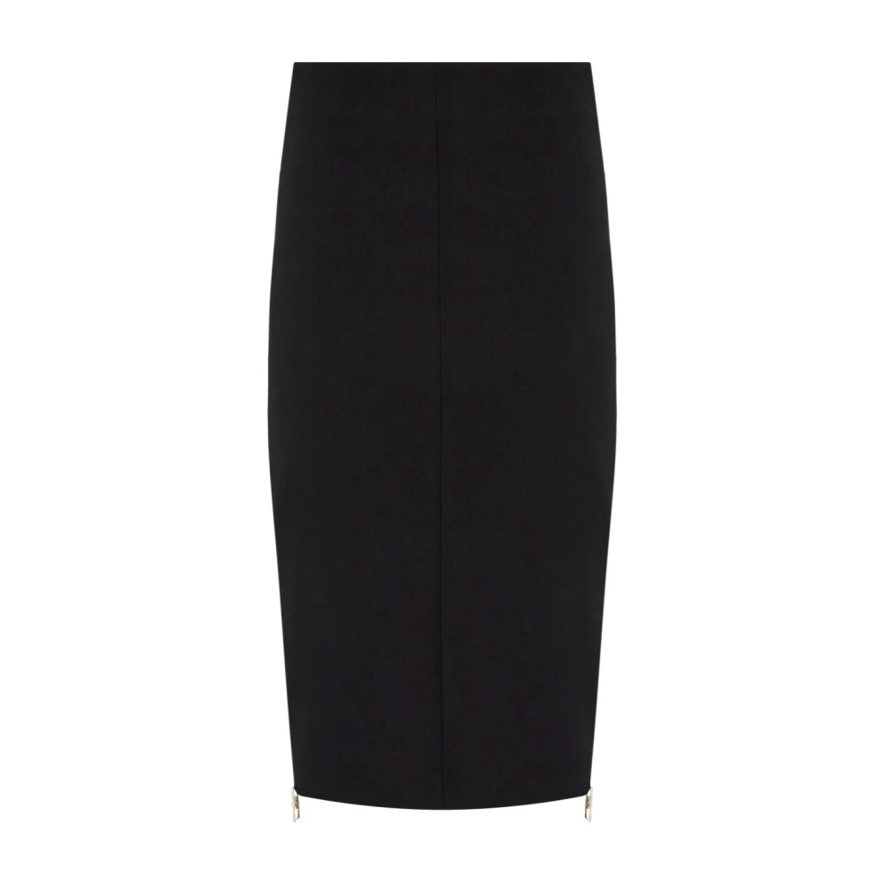 Elisabetta Franchi Zwarte Midi Rits Rok Black Dames