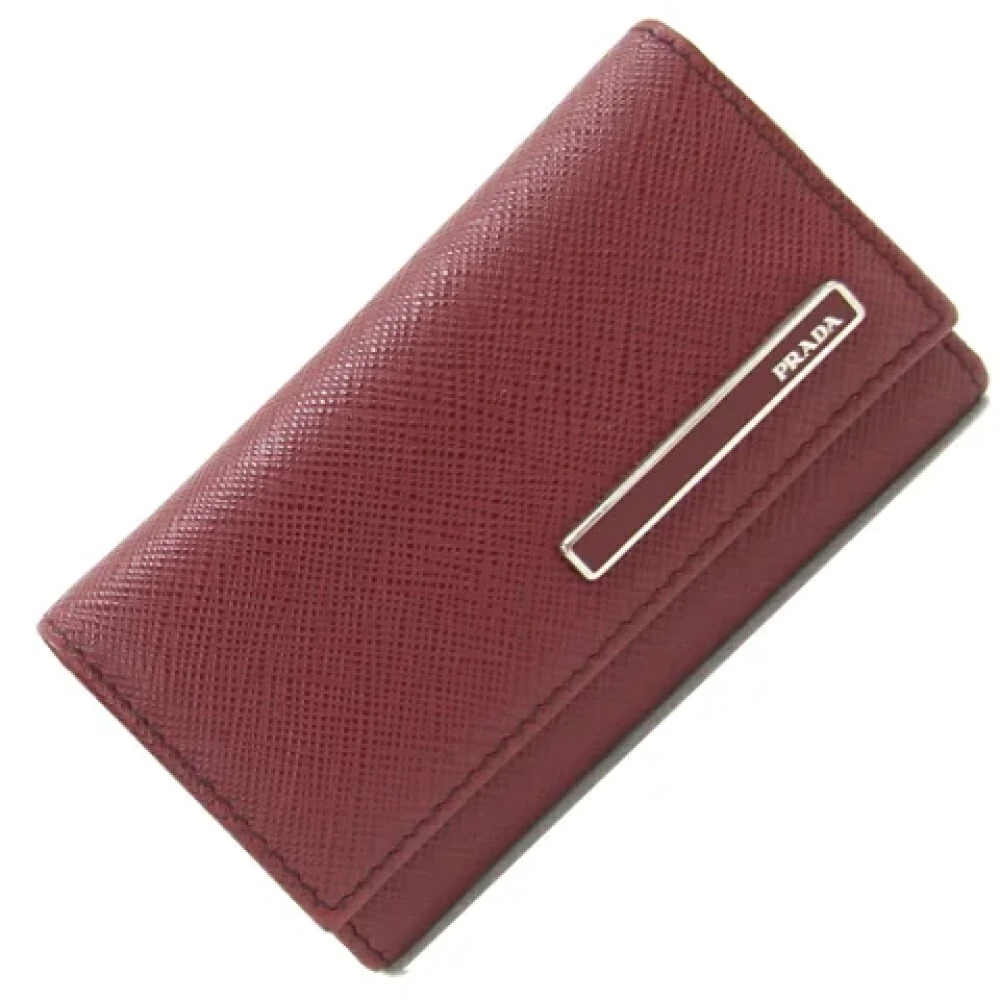 Prada Vintage Pre-owned Leather wallets Red Dames