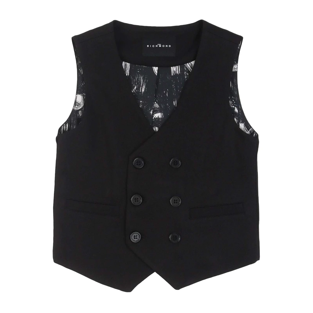 John Richmond Boys Black Waistcoats, 14 Y, Vests