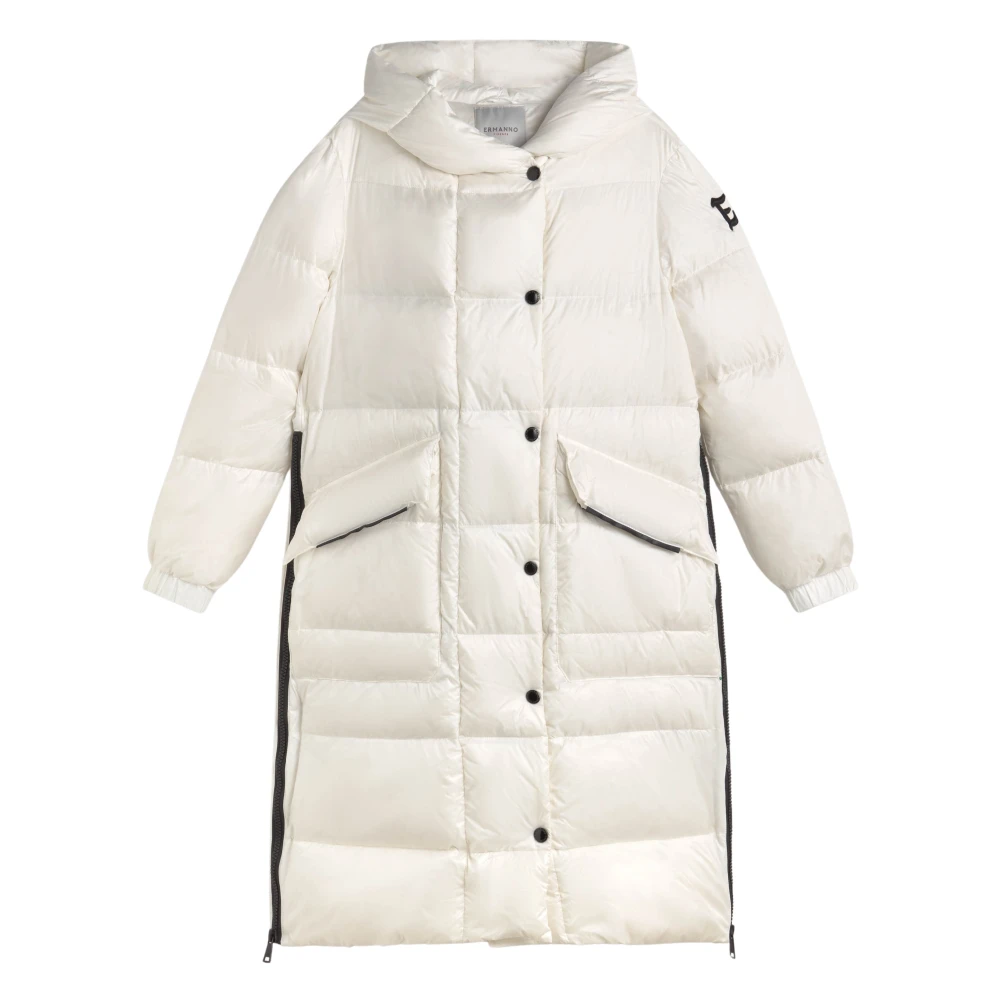 Ermanno Scervino Gewatteerde jas met Logodetail Beige Dames