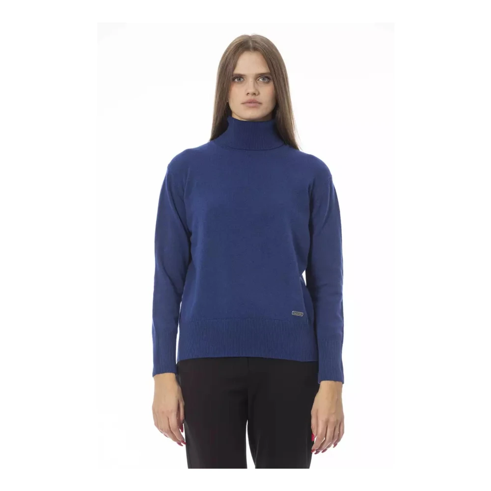 Baldinini Blauwe Wollen Coltrui Blue Dames