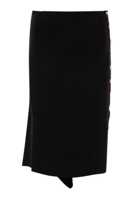 black-flared-midi-skirt-gold-buttons