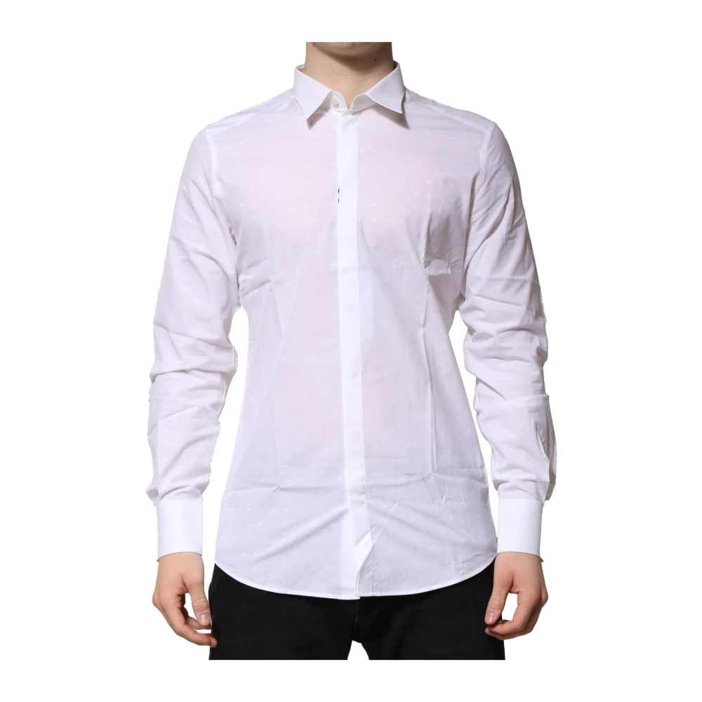 Dolce & Gabbana White Cotton Long Sleeves Formal Shirt - Male - Casual Shirts - White - L - Shirts - Image 2