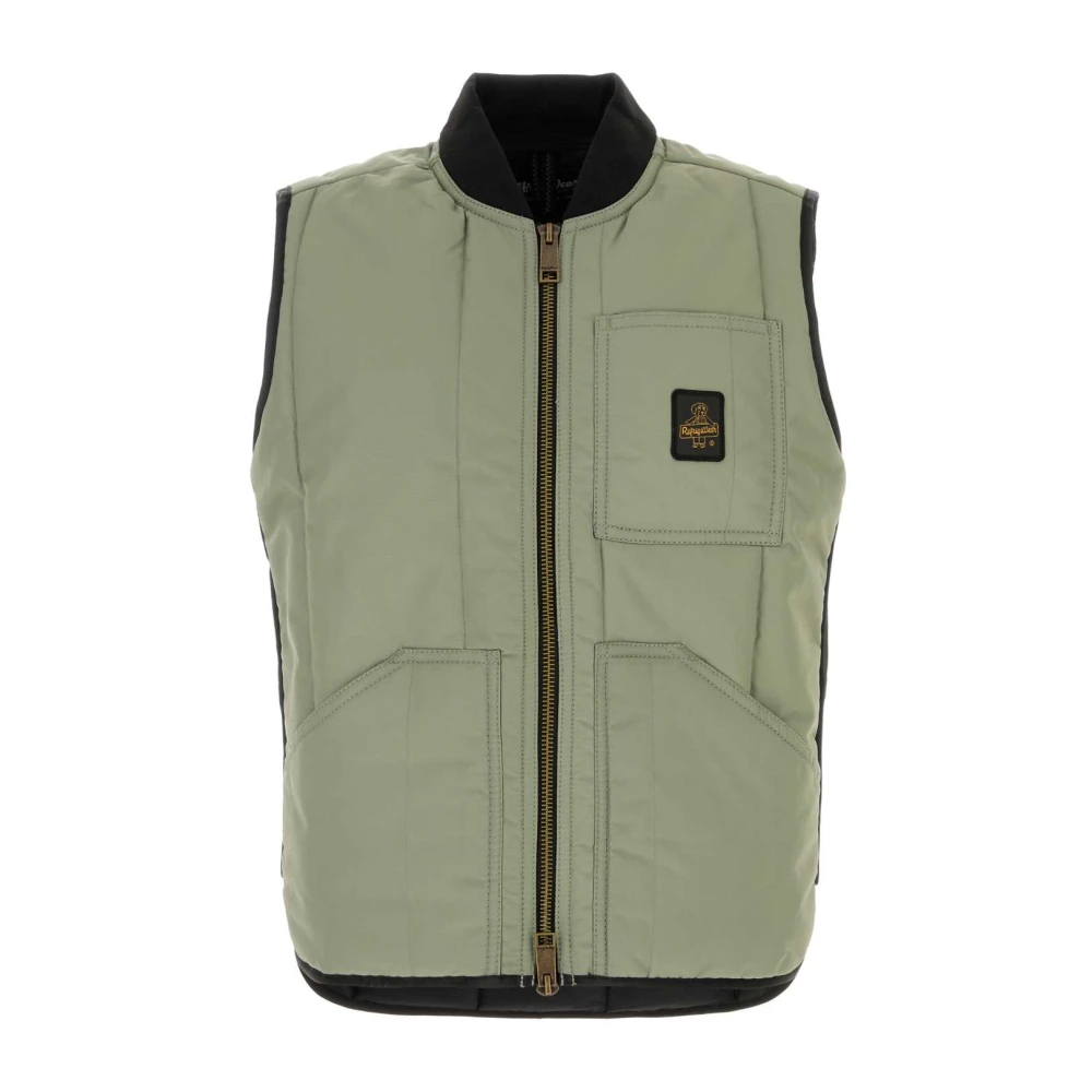 RefrigiWear Stijlvolle Salie Groene Polyester Jas Green Heren