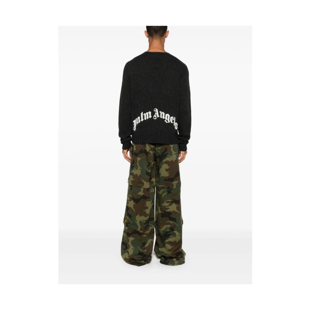 Palm Angels Donkergrijze Gebreide Trui Gray Heren