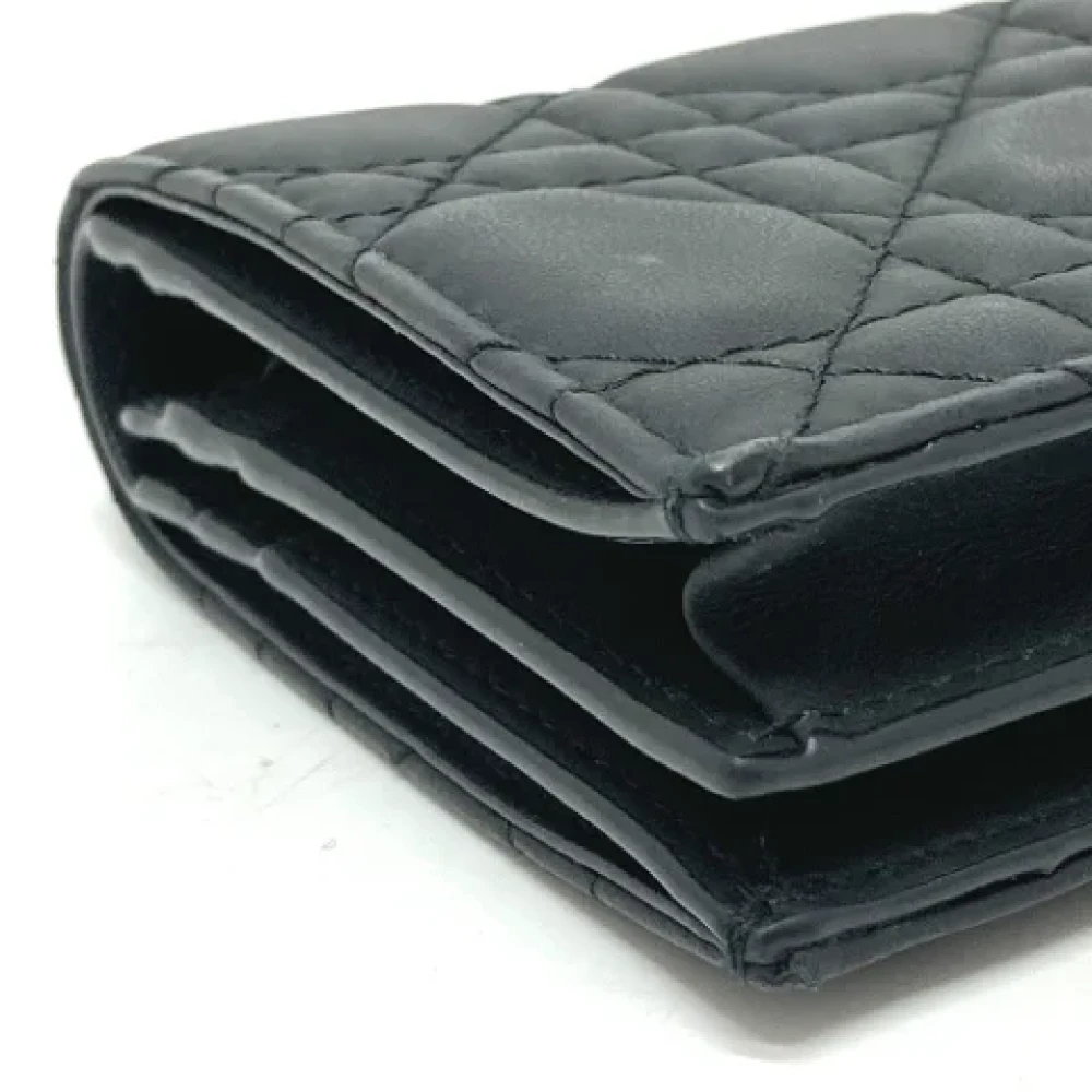 Dior Vintage Pre-owned Leather wallets Black Dames
