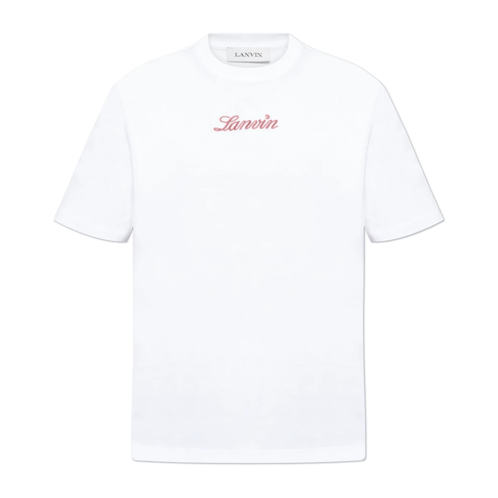 Lanvin T-shirt med broderad logotyp White, Herr