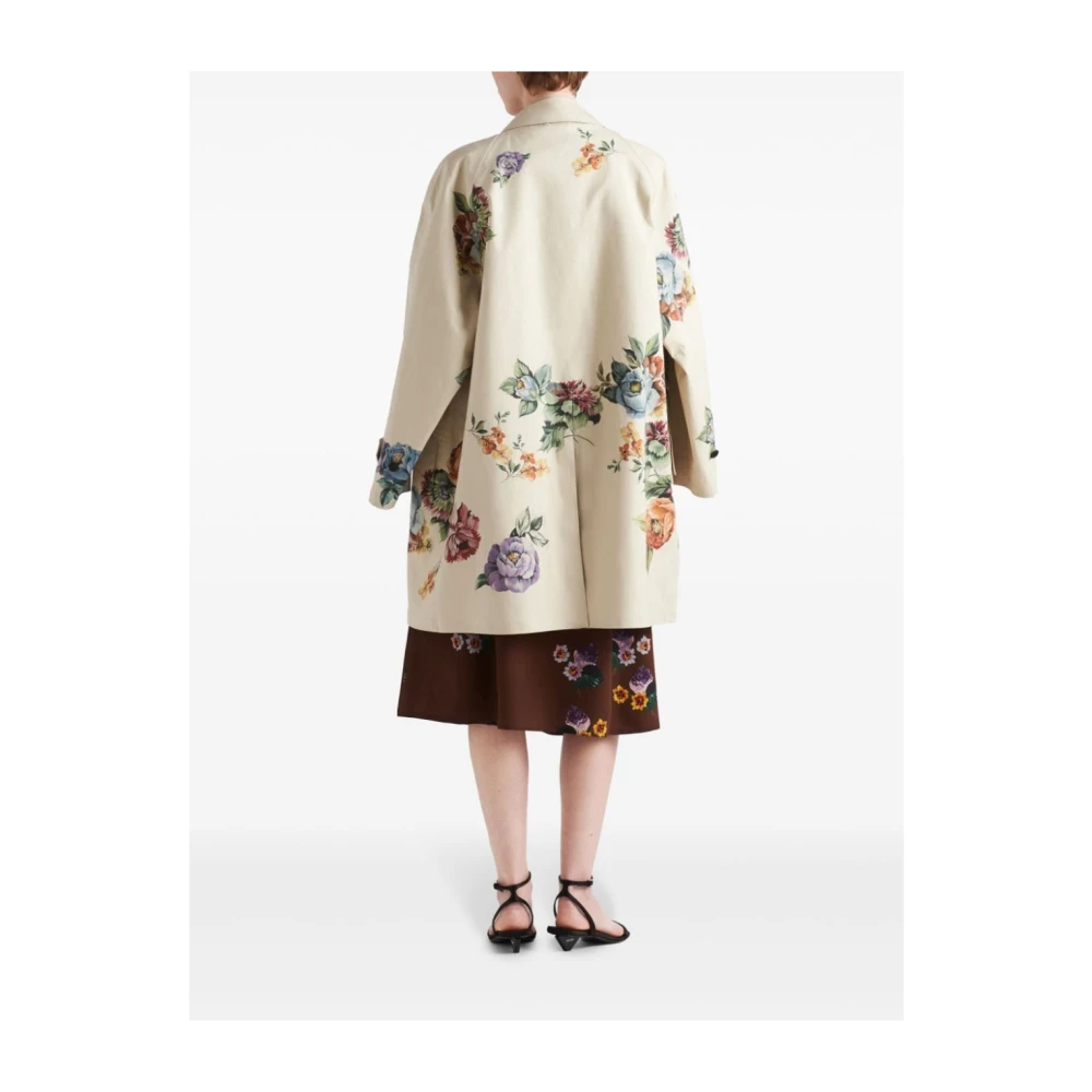 Prada Beige Bloemenjas & Jas Beige Dames