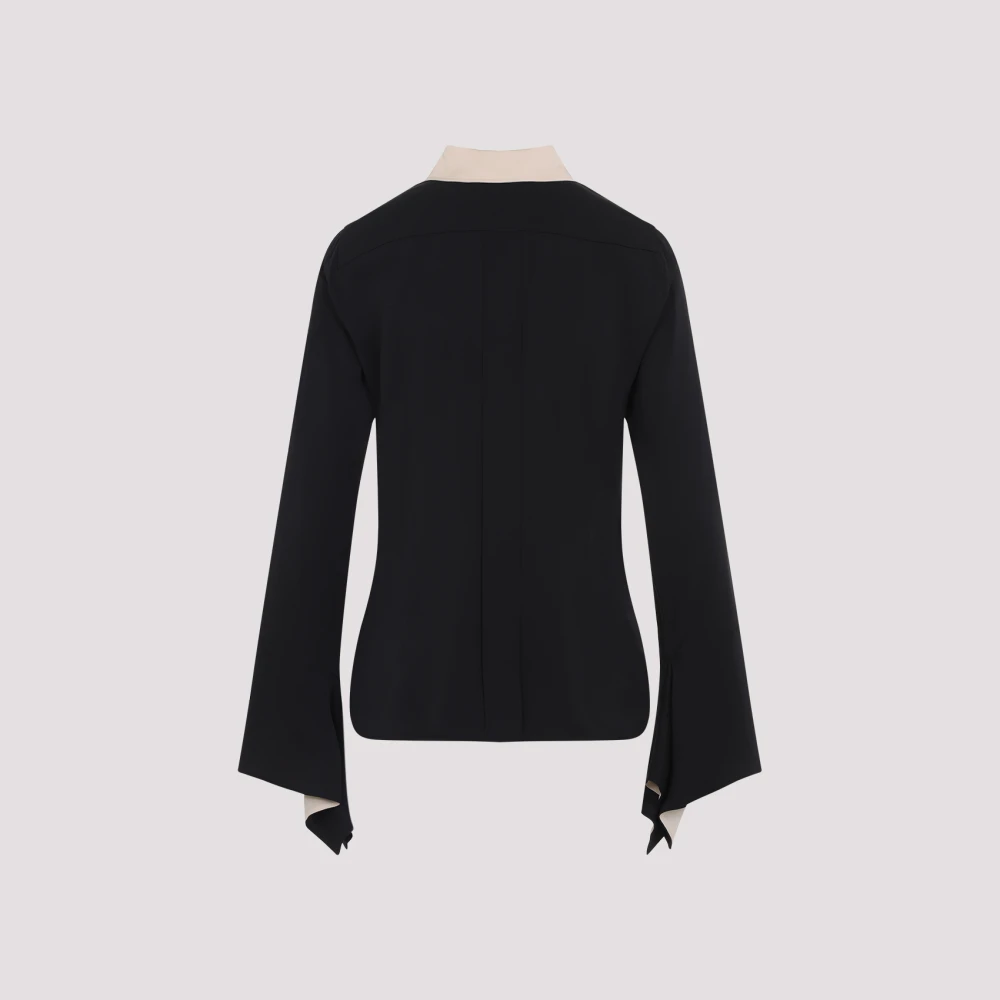 Max Mara Bicolor shirt in zwart Black Dames