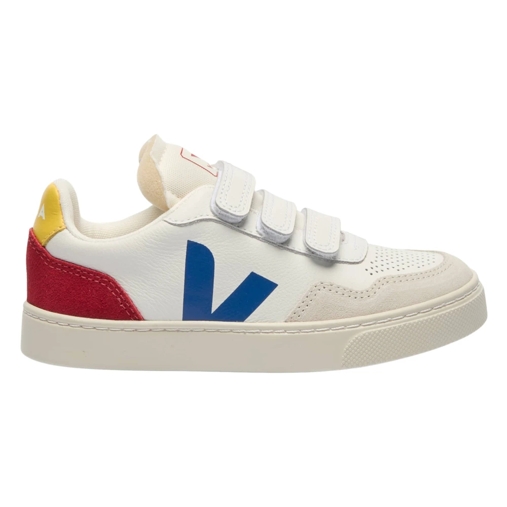 Veja Unisex Kids White Kids Sneakers, 33 Eu, Small V-90 Leather Trainers