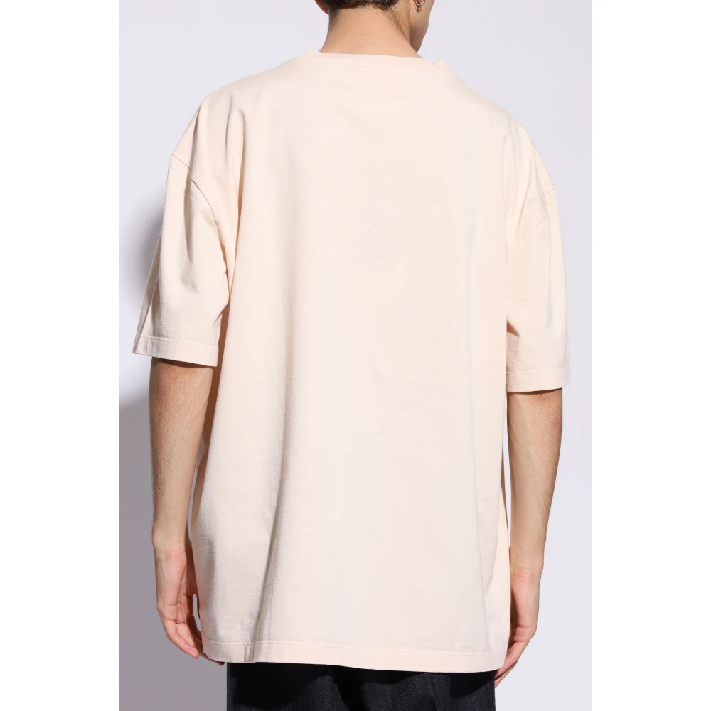 Maison Margiela T-shirt met logo Beige Heren
