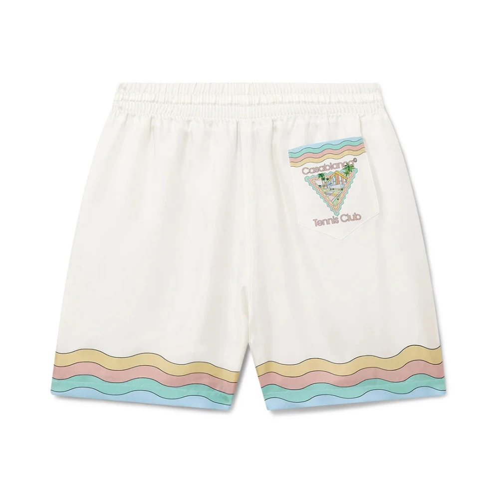 Casablanca Witte zijden shorts Palm Springs design White Heren