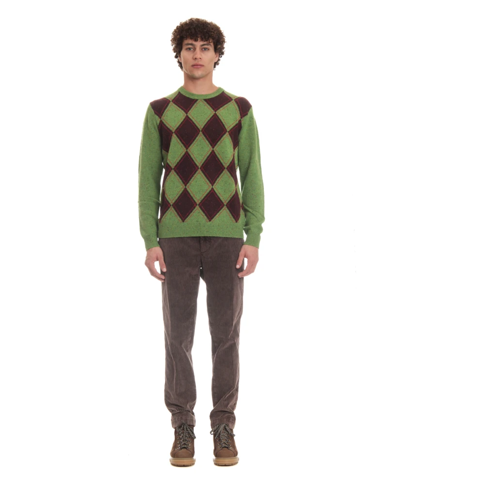 Ballantyne Klassieke Diamond Sweaters Green Heren
