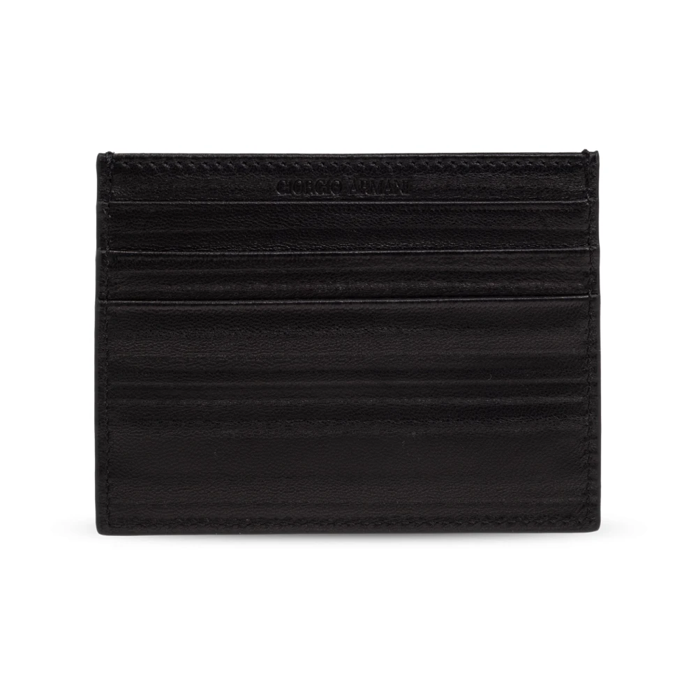 Giorgio Armani Set: kaarthouder en sleutelhanger Black Heren