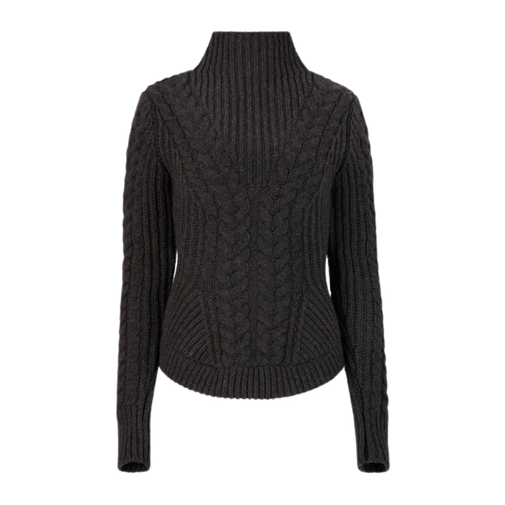 Nina Ricci Twisted Wool Turtleneck Sweater in Grijs Gray Dames