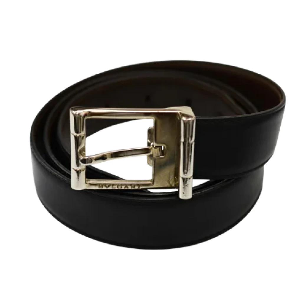 Bvlgari Vintage Pre-owned Leather belts Black Heren