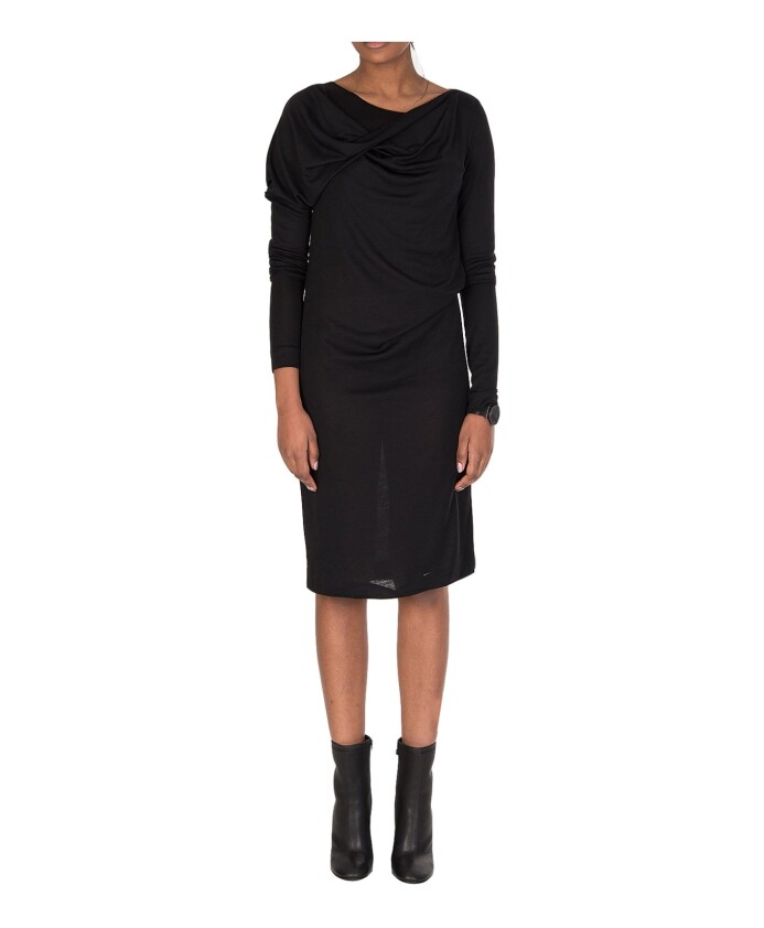 elegant-black-wool-silk-dress
