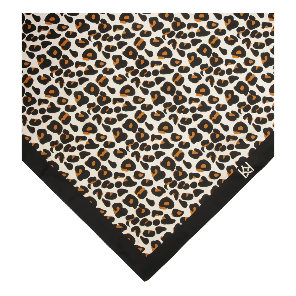 Kazar Elegante zijden sjaal met luipaardprint Brown Dames