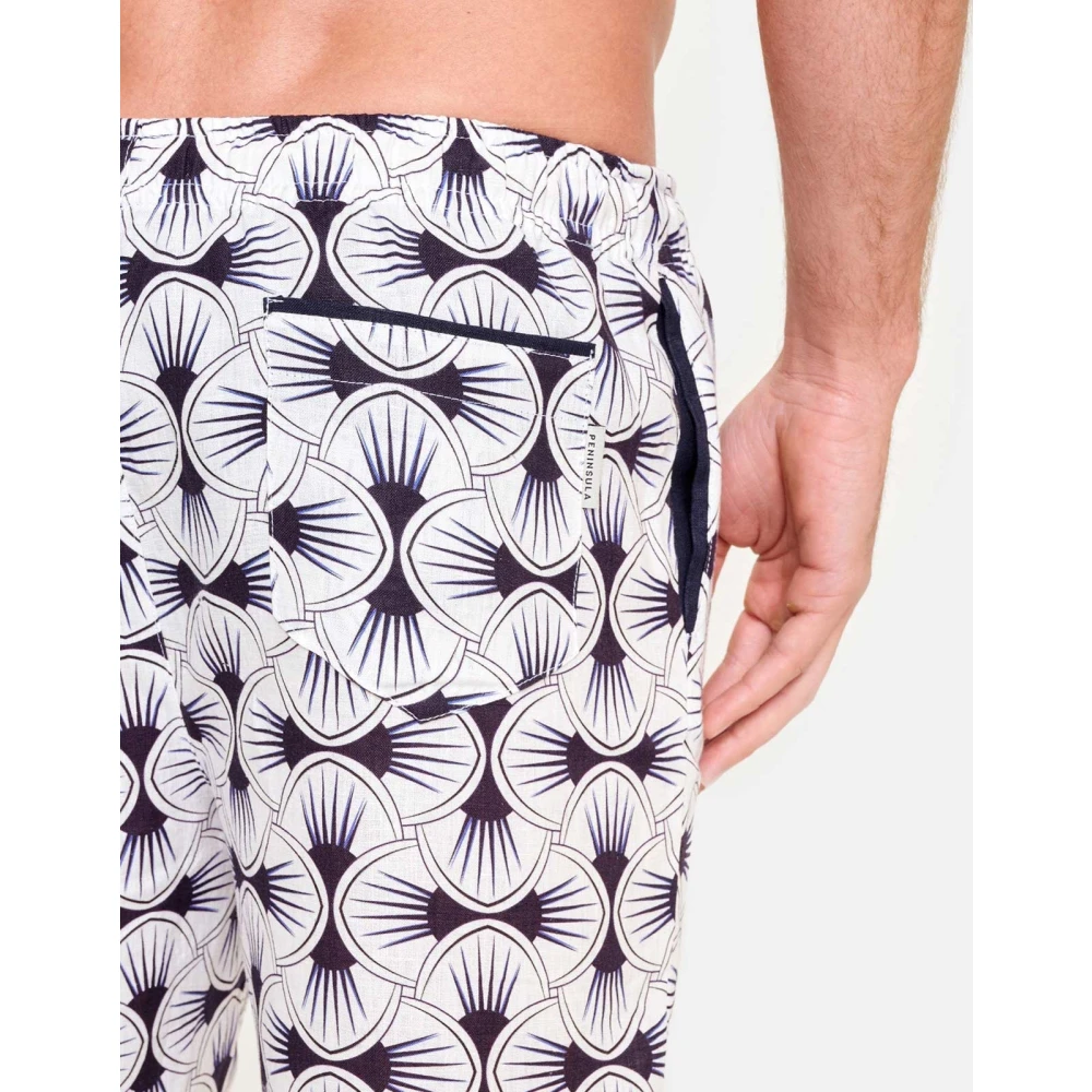 Peninsula Klassieke en Verfijnde Linnen Broek Multicolor Heren