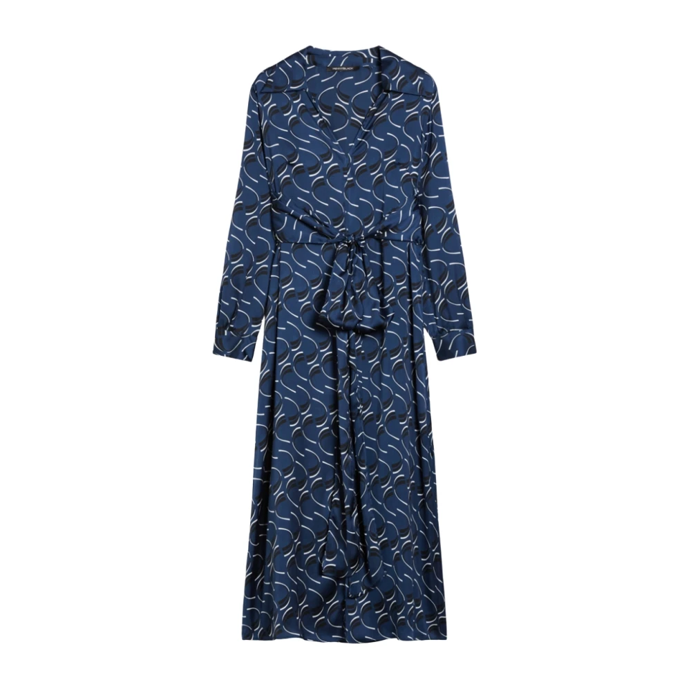 Pennyblack Women's Blue Graphic Print Dress With V-Neck - Midi Dresses - Xs - Dresses