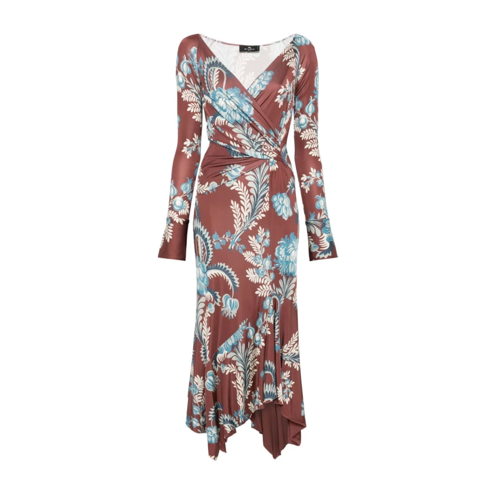 ETRO Bloemenblad Print Jurk Multicolor Dames