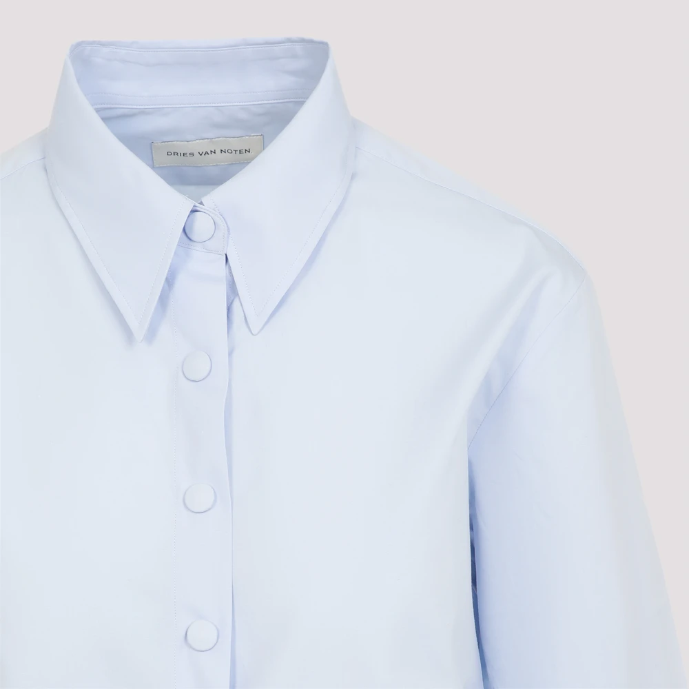 Dries Van Noten Blauw Katoenen Shirt Verhoog Garderobe Stijl Blue Dames