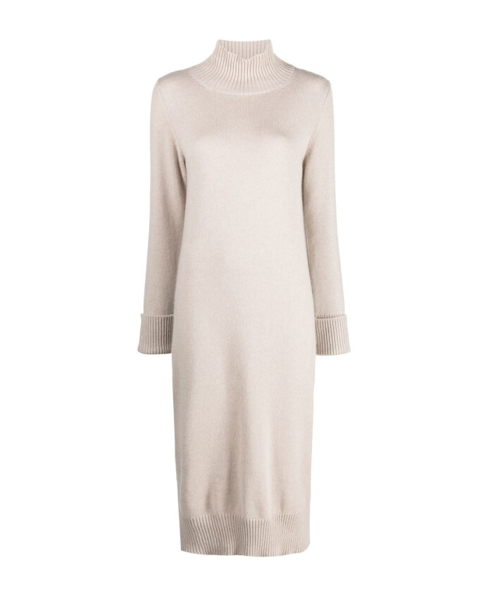 robe-midi-tricotee-a-col-cheminee