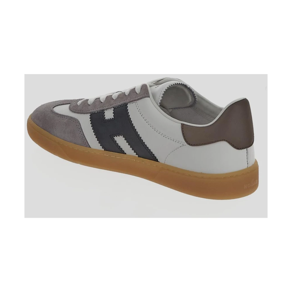 Hogan Leren Vetersneaker Gray Heren