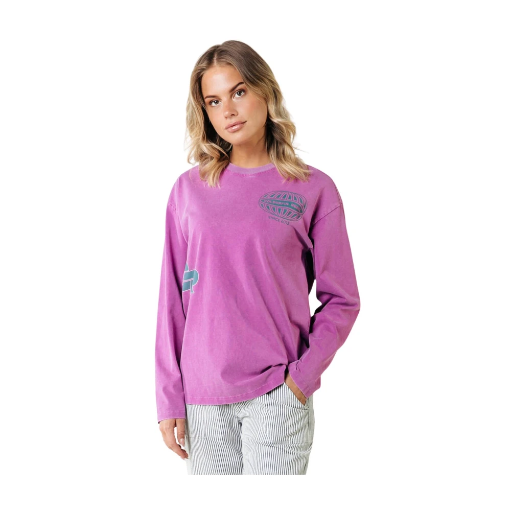 Colourful Rebel Racer Logo Longsleeve Tee Pink Dames