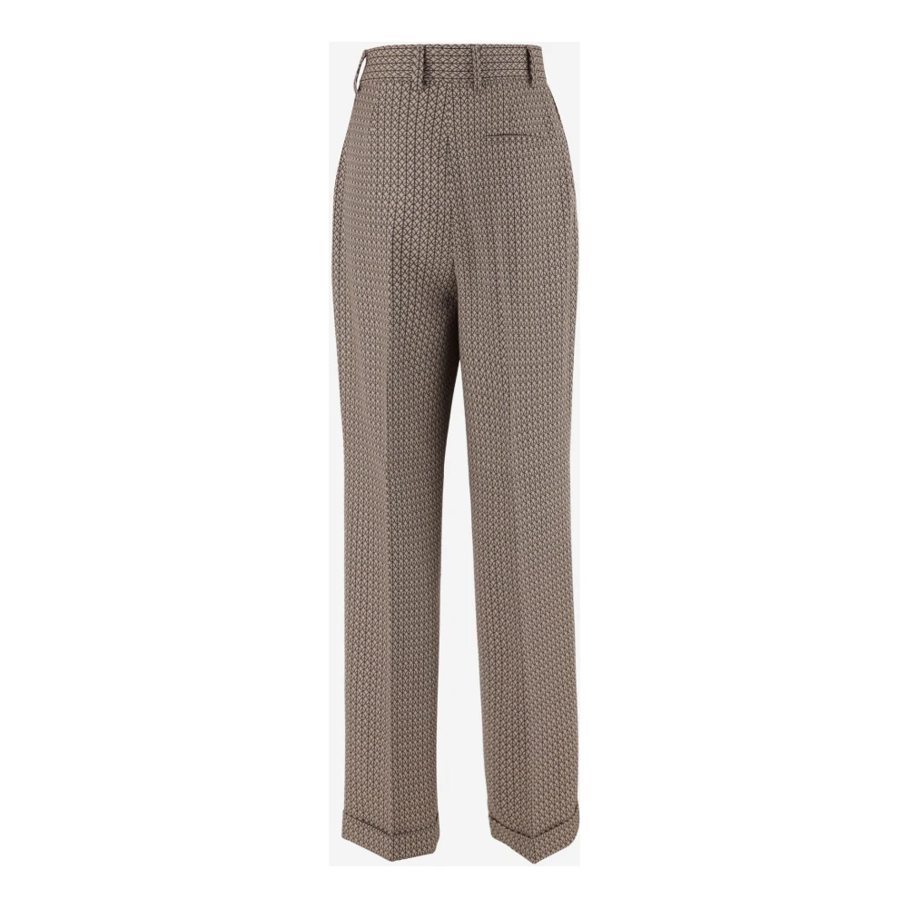 Moschino Wollen broek met Peace-patroon Beige Dames