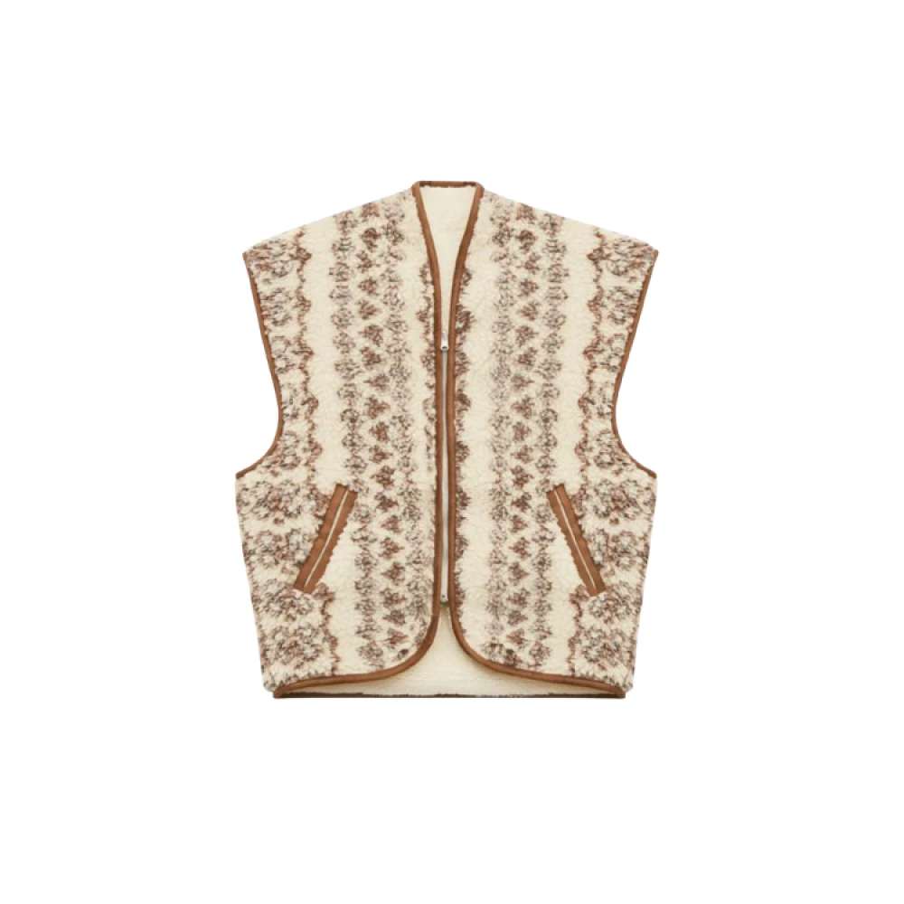 Isabel Marant Étoile Mouwloos Faux Shearling Gilet Beige Dames