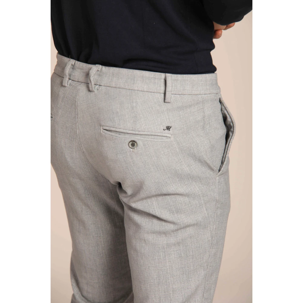 Mason's Glen Check Print Chino Broek Gray Heren