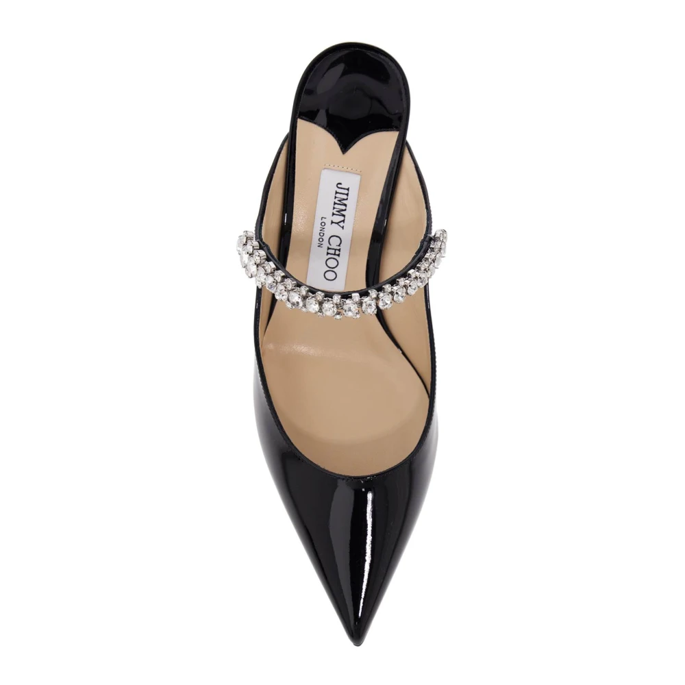 Jimmy Choo Kristal Patentleren Muiltjes Black Dames