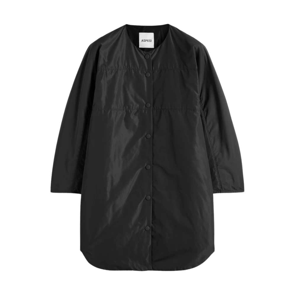 Aspesi Technische Polyester Maya Langarm Shirt Black Dames