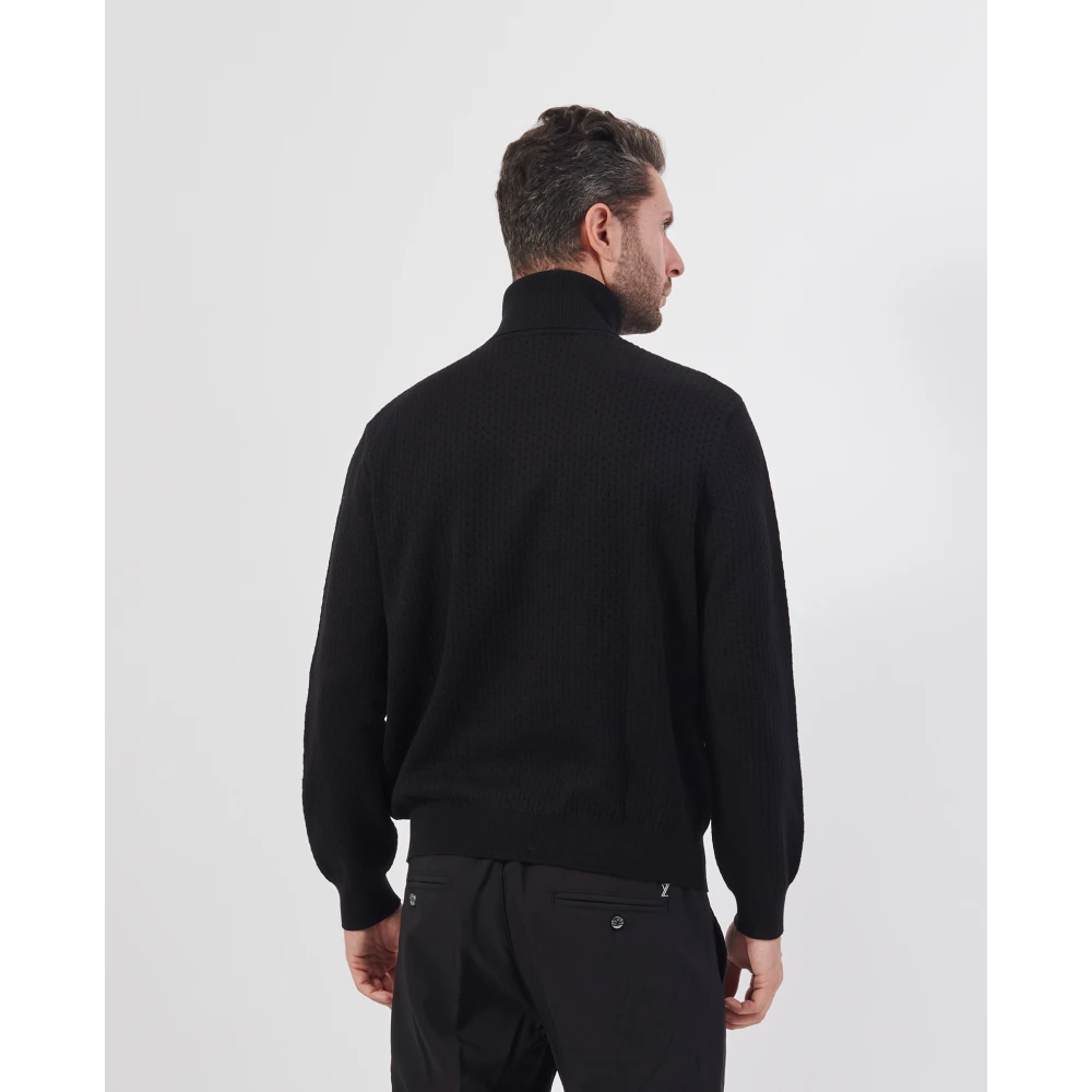 Armani Exchange Zwarte Trui Comfortabele Gebreide Black Heren