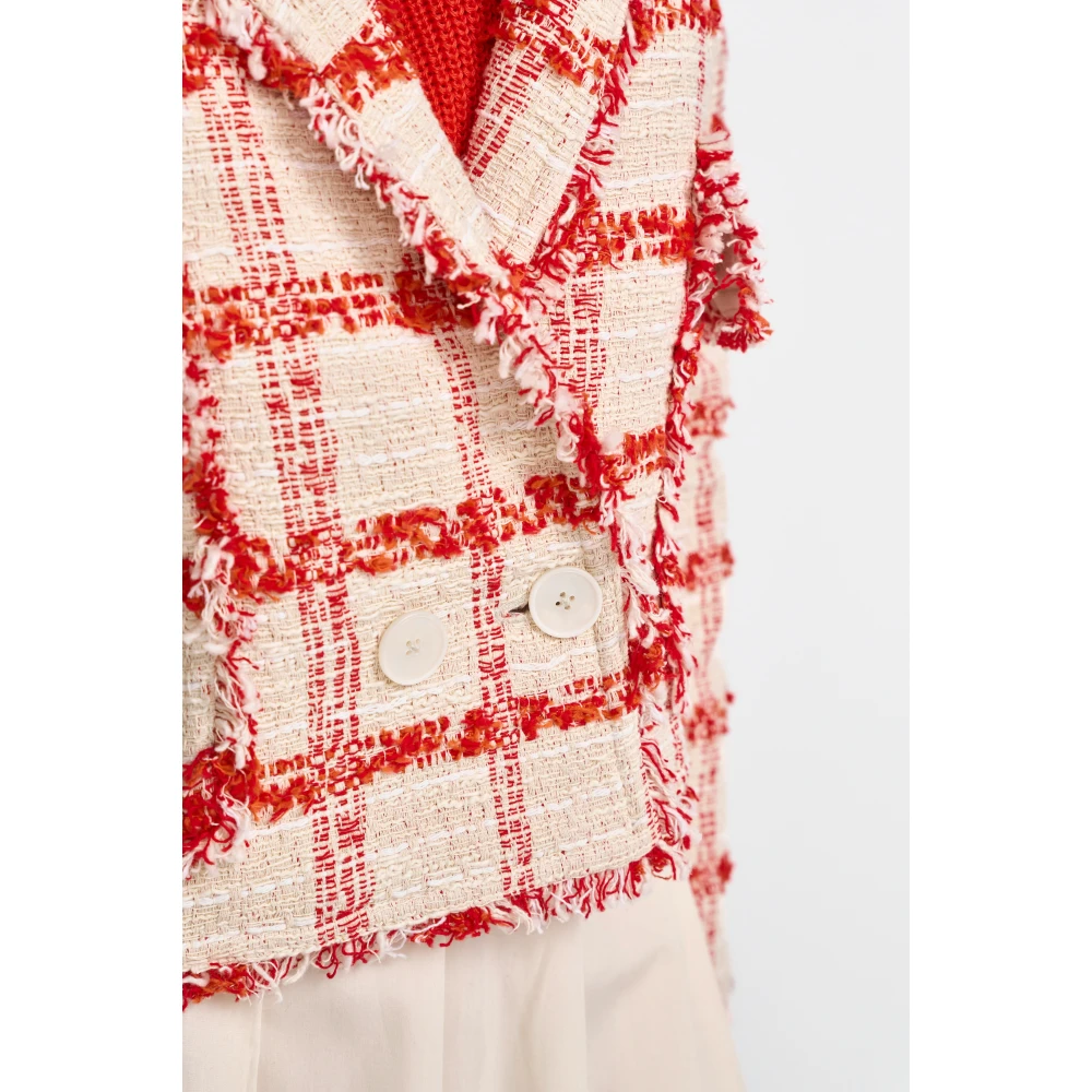 Rich & Royal Geruite Boucle Jas Beige Dames