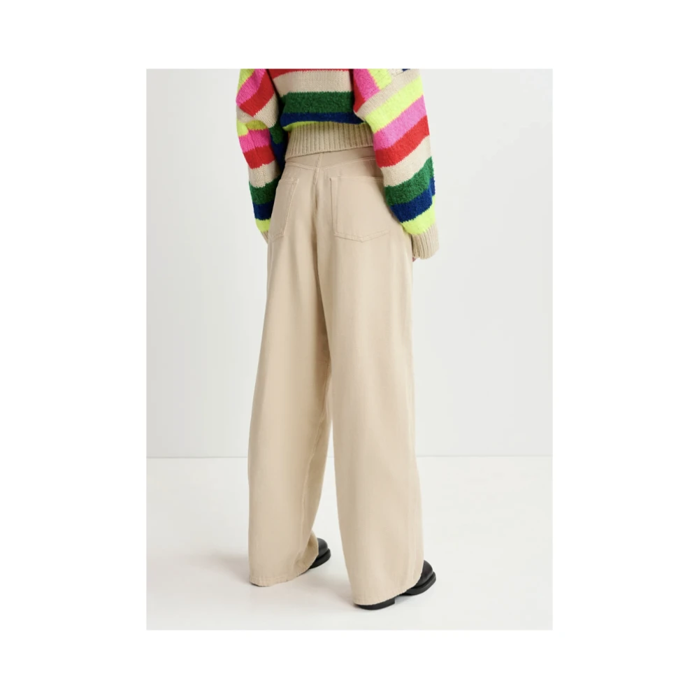 Essentiel Antwerp Wijde Pijp Denim Jeans Beige Dames