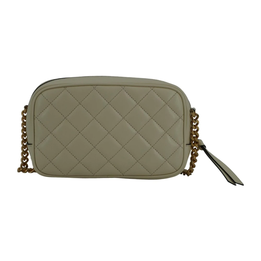 Versace Witte Leren Crossbody Tas Beige Dames
