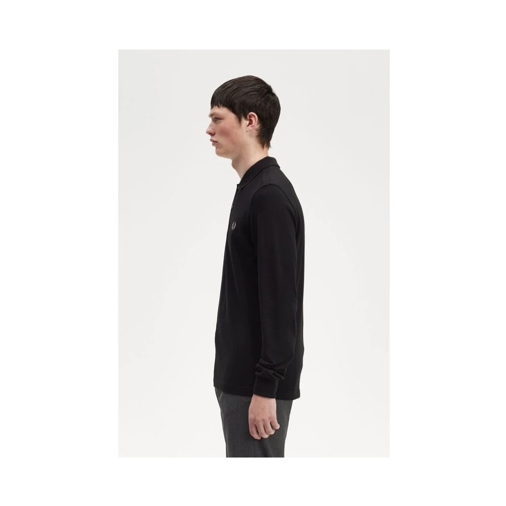 Fred Perry Lange Mouw Polo Shirt Black Heren