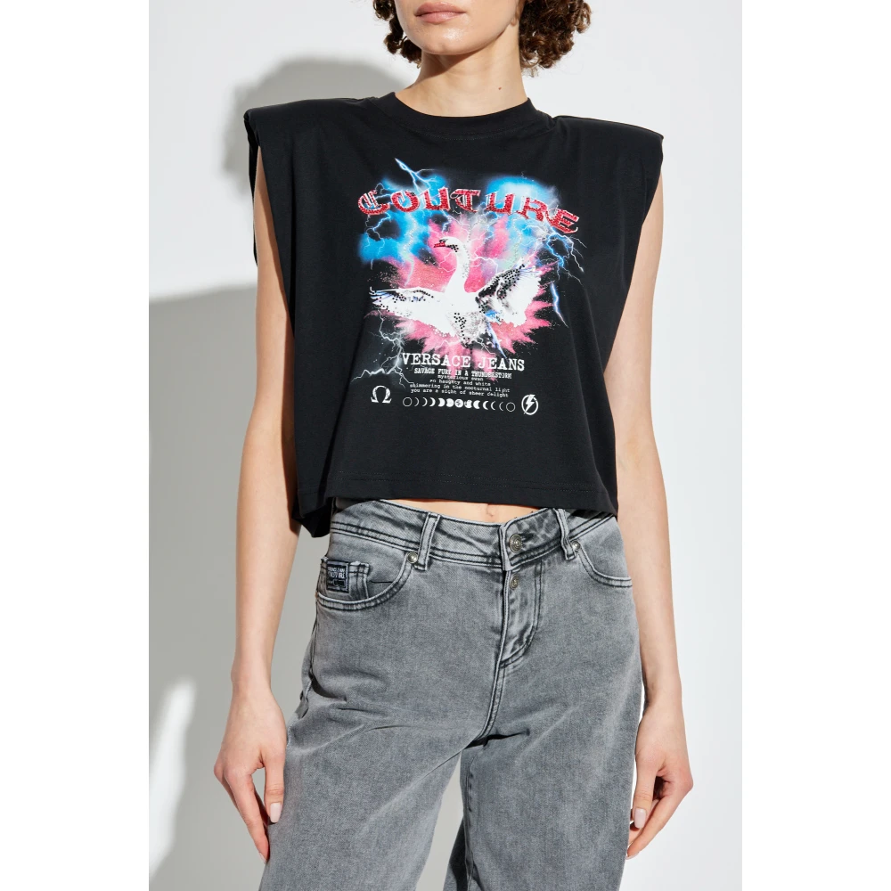 Versace Jeans Couture T-shirt met print Black Dames