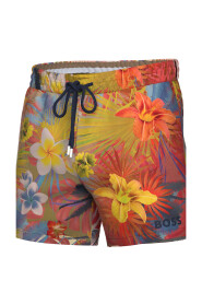 Oransje Boss Black Piranha Floral Print Badeshorts Shorts